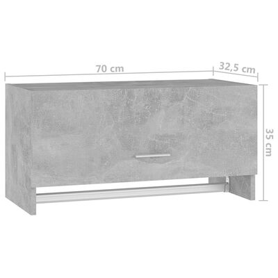 vidaXL Ormar siva boja betona 70 x 32,5 x 35 cm konstruirano drvo