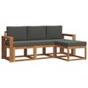 vidaXL Set vanjskih sofa s jastukom 4 pcs Prirodna i antracit