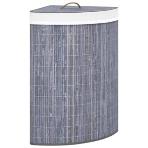 vidaXL Kutna ko&scaron;ara za rublje od bambusa siva 60 L