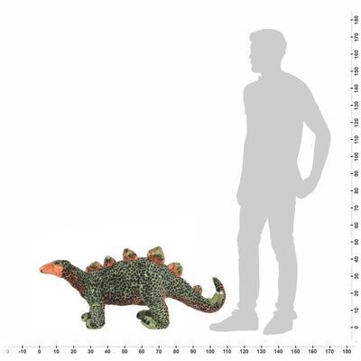 vidaXL Samostojeći plišani dinosaur stegosaur zeleni XXL