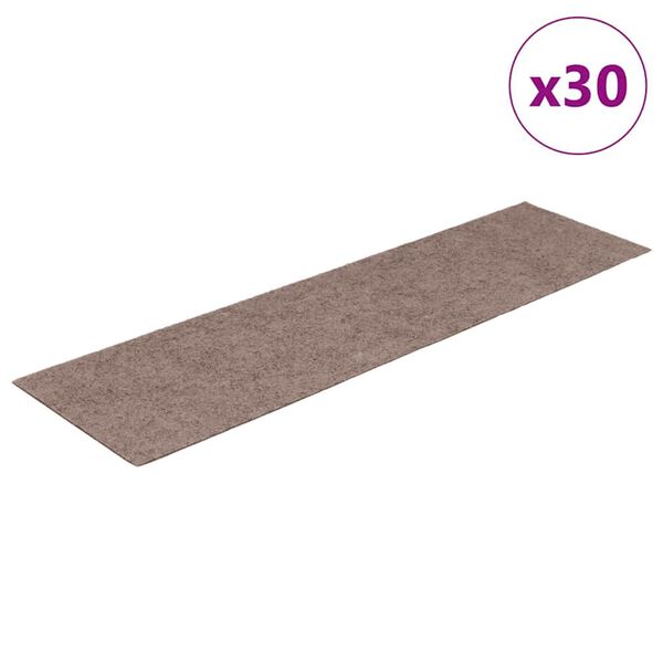 vidaXL Prostirke za stepenice samoljepljive 30 kom 76x20 cm svijetlosmeđe pravokutne