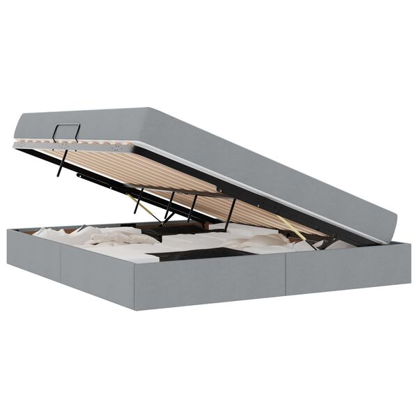 vidaXL Krevet s madracem i skladištem Svijetlo siva 160 x 200 cm