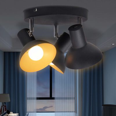 vidaXL Stropna svjetiljka za 3 žarulje E27 crno-zlatna