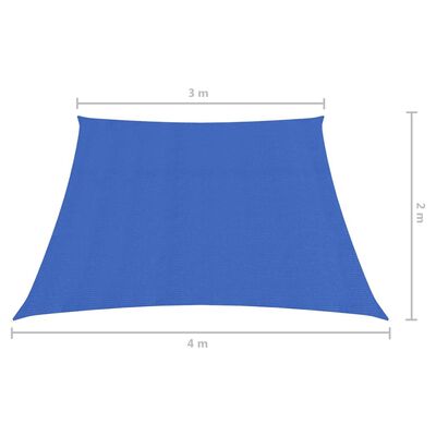 vidaXL Jedro za zaštitu od sunca 160 g/m² plavo 3/4 x 2 m HDPE