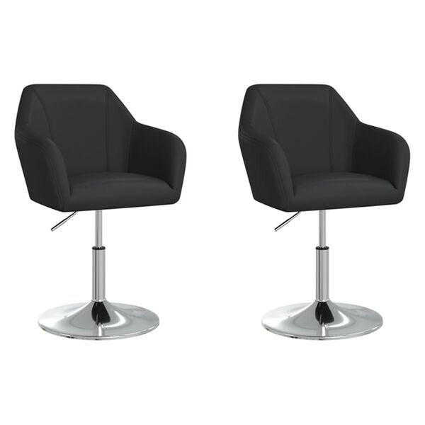 vidaXL Blagovaonske stolice od umjetne kože 2 kom crne