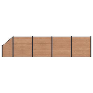 vidaXL Set ograde 5 pcs 792 x 186 cm WPC i aluminij Smeđa
