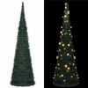 vidaXL Božićno drvce with LED String Lights Zelena 150 x 150 cm PVC