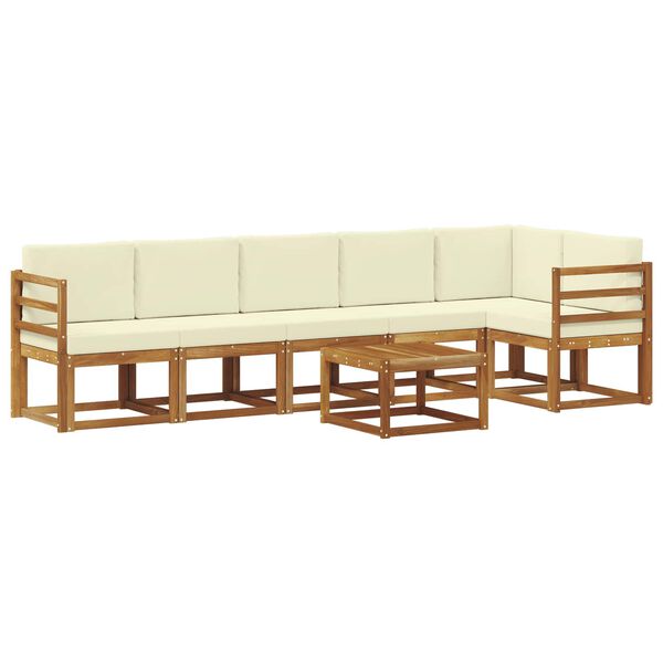 vidaXL Set vanjskih sofa s jastukom 7 pcs Prirodna i krem