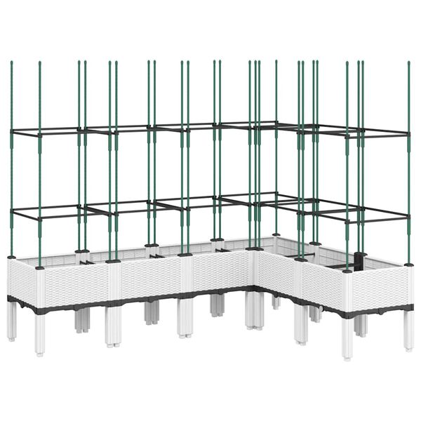 vidaXL Vrtna sadilica s re&scaron;etkom bijela 160 x 120 x 142,5 cm PP