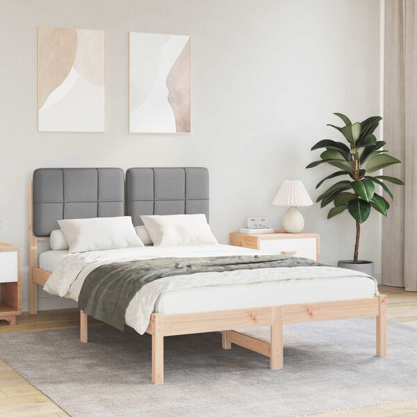 vidaXL Krevetni okvir s tapiciranim uzglavljem Svijetlo siva