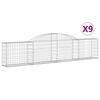vidaXL Lučne gabionske ko&scaron;are 9 kom 300x30x60/80 cm pocinčano željezo