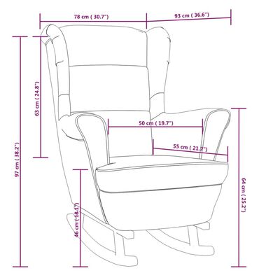 vidaXL Fotelja za ljuljanje s drvenim nogama svjetlosiva baršunasta