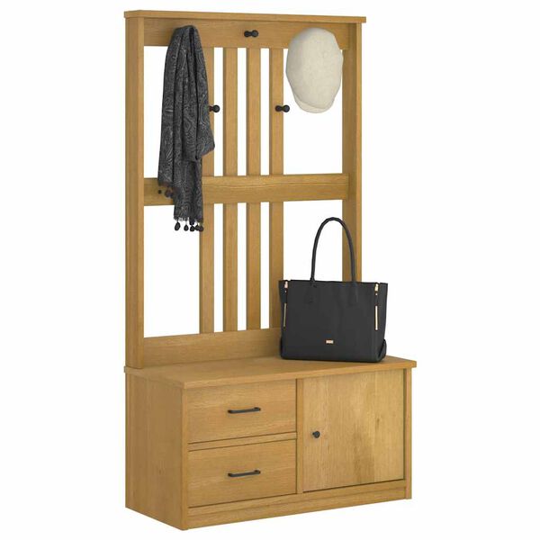 vidaXL Drvo za dvoranu SANDNES 87x40x159,5 cm puno drvo bor