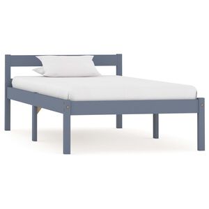 vidaXL Okvir za krevet od masivne borovine sivi 100 x 200 cm