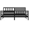 vidaXL Okvir za krevet od masivnog drva crni 200 x 200 cm