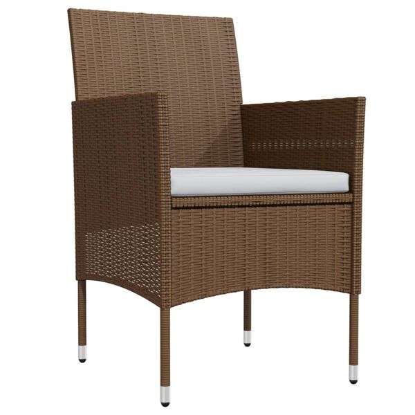 vidaXL 5-dijelni vrtni blagovaonski set s jastucima smeđe-crni