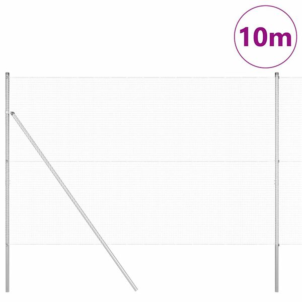 vidaXL Stup za ogradu Srebrno 10 x 1,5 m (mreža 16 x 16 mm) Čelik