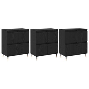 vidaXL Ormarić za pohranu 3 pcs Crni hrast 60 x 35 x 70 cm