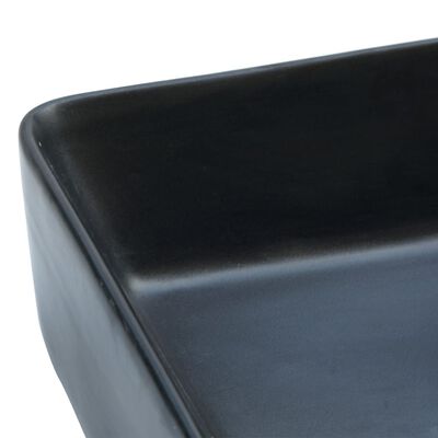 vidaXL Nadgradni umivaonik crni pravokutni 46 x 35,5 x 13 cm keramički