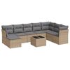 vidaXL 9-dijelni set vrtnih sofa s jastucima bež od poliratana