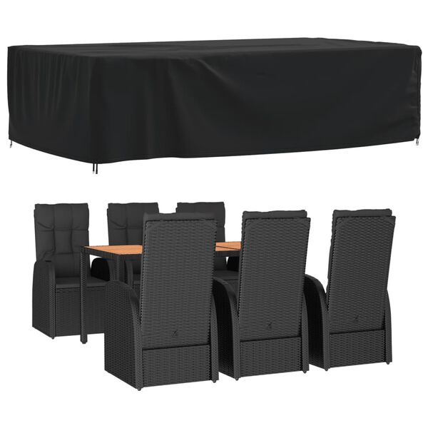 vidaXL Navlaka za vrtni namještaj crna 315x180x74 cm 420D Oxford