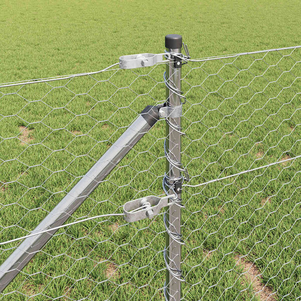 vidaXL Stup za ogradu Srebrno 10 x 0,6 m (mreža od 36 mm) Čelik