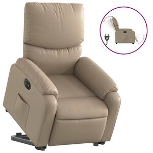 vidaXL Električni naslonjač na podizanje umjetna koža boja cappuccina