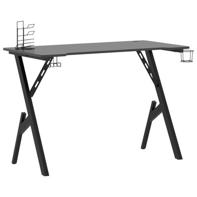 vidaXL Igraći stol s nogama u obliku slova Y crni 110 x 60 x 75 cm
