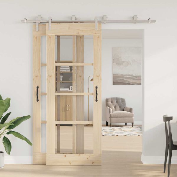 vidaXL Pribor za klizna vrata od nehrđajućeg čelika 200 cm srebrni