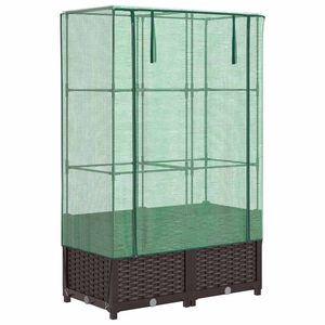 vidaXL Povi&scaron;ena gredica s pokrovom za staklenik 80 x 40 x 138 cm