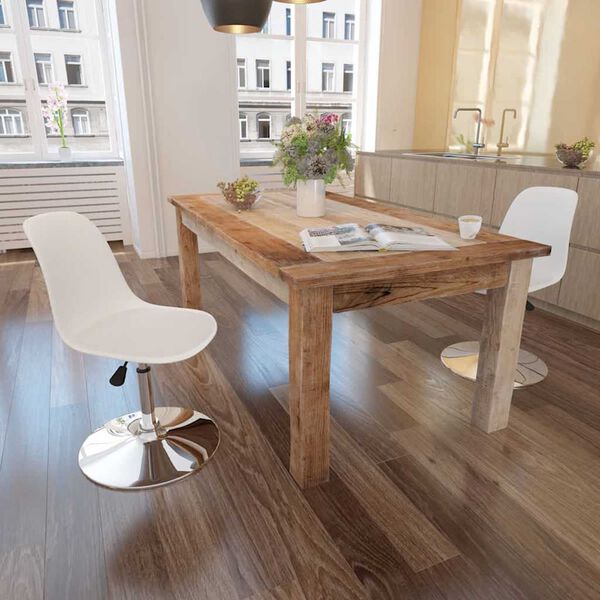 vidaXL Okretne blagovaonske stolice od umjetne kože 2 kom bijele