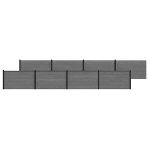 vidaXL Panel ograde 8 pcs WPC i aluminij Siva