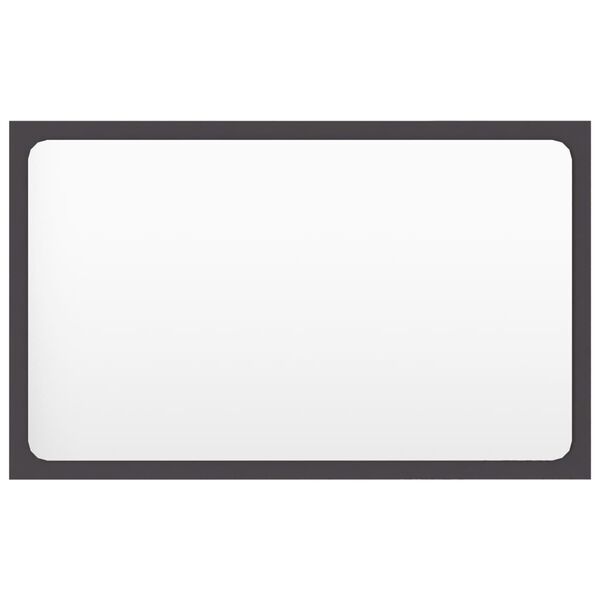 vidaXL Kupaonsko ogledalo sivo 60 x 1,5 x 37 cm konstruirano drvo