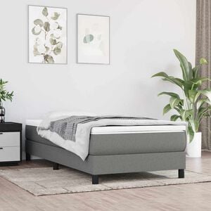 vidaXL Madrac s džepičastim oprugama srednje tvrdoće tamnosivi 100x200x20cm od tkanine