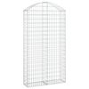vidaXL Gabionska ko&scaron;ara s lukom 100x30x180/200 cm pocinčano željezo