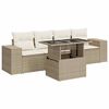 vidaXL 5-dijelni vrtni set sofa s jastucima bež od poliratana