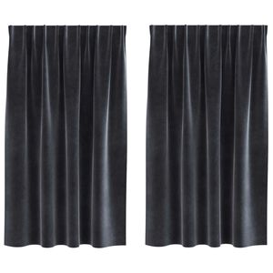 vidaXL Zavjese za zamračivanje 2 pcs Tamno siva 140 x 140 cm Bar&scaron;un