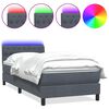 vidaXL Box Spring krevet s madracem i LED tamno sivi 100x220 cm bar&scaron;un