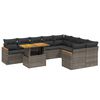 vidaXL 10-dijelni set vrtnih sofa od poliratana s jastucima sivi