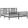 vidaXL Okvir za krevet s uzglavljem sivi 200 x 200 cm od masivnog drva