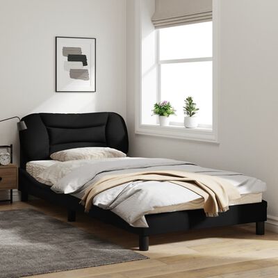 vidaXL Okvir za krevet s uzglavljem crni 100x200 cm od tkanine