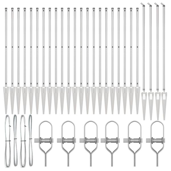 vidaXL Stup za ogradu Ostalo 26 pcs Siva 3,2 x 3,2 x 160 cm Čelik