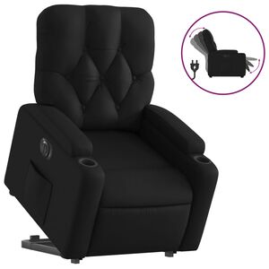 vidaXL Električni naslonjač na podizanje od umjetne kože crni