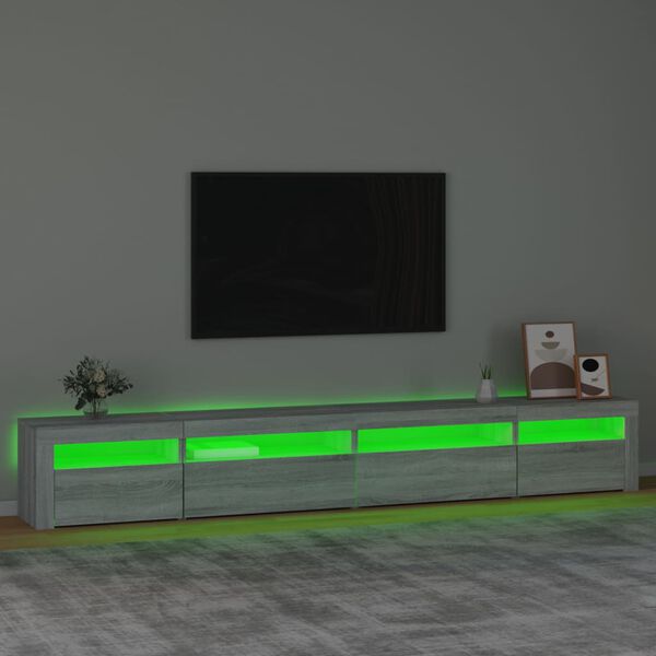 vidaXL TV ormarić s LED svjetlima boja hrasta sonome 270x35x40 cm