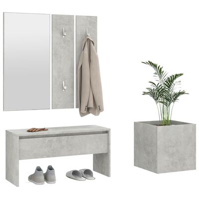 vidaXL Set namještaja za hodnik siva boja betona konstruirano drvo