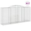 vidaXL Lučne gabionske ko&scaron;are 17kom 300x50x140/160cm pocinčano željezo