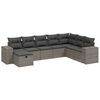 vidaXL 8-dijelni set vrtnih sofa od poliratana s jastucima sivi