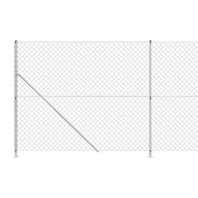 vidaXL Žičana ograda s prirubnicom srebrna 1,8 x 10 m