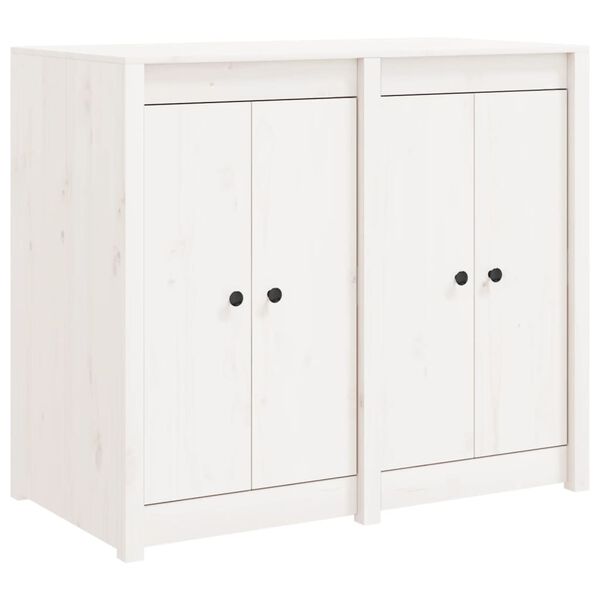 vidaXL Vanjski kuhinjski ormarić bijeli od masivne borovine