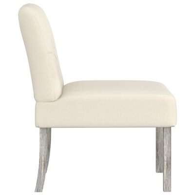 vidaXL Niska stolica od tkanine boja platna s gumbima